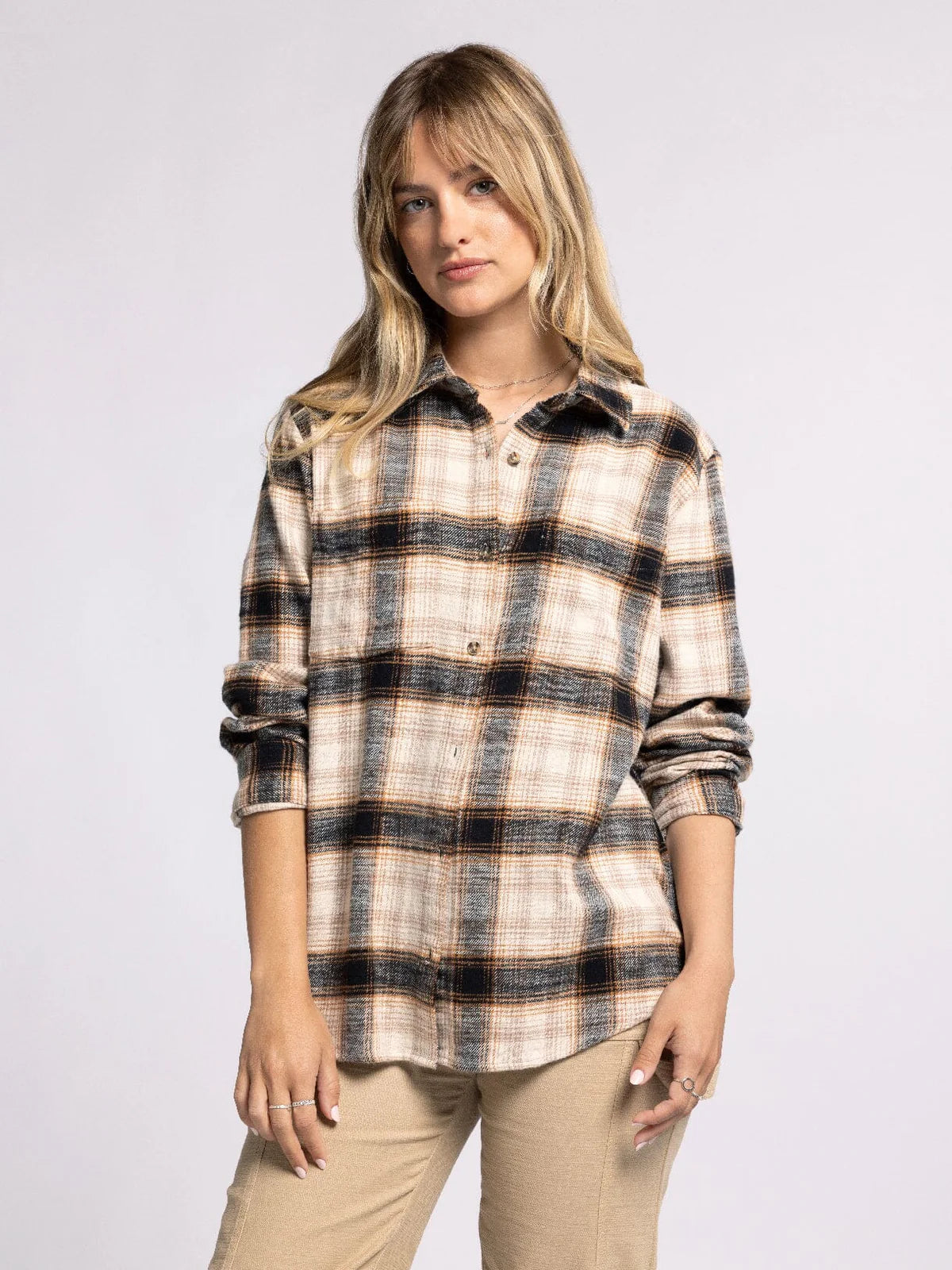 Barry Shirt - Sand Black Plaid