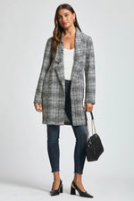 Black Ivory Open Front Midi Blazer