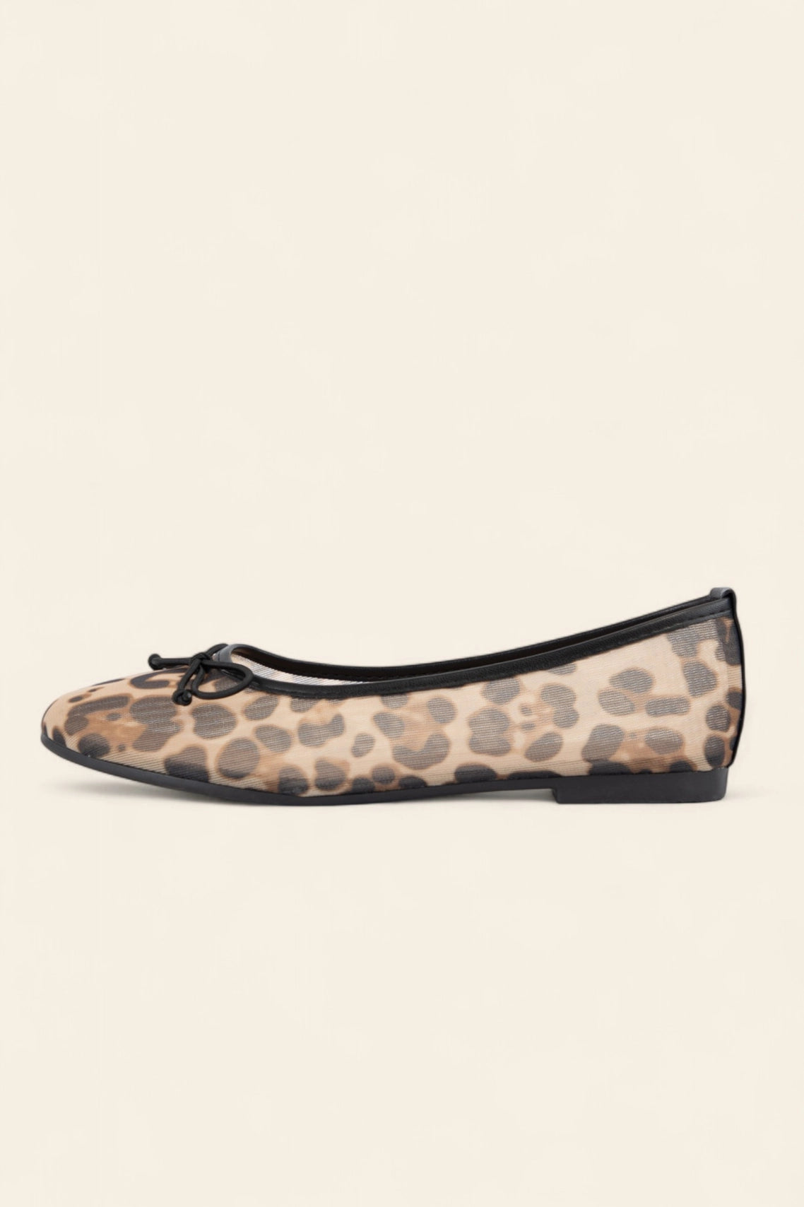 Mesh Leopard Printed Flat Shoes