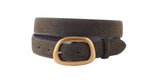 Chocolate Suede Belt with Organic Shape Buckle