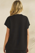 V-Neck Modal Scuba Short Sleeve - Black
