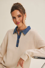 Classic Yet Endlessly Wearable Henley Sweater - Ecru