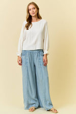 Linen Blend Top - Natural