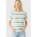 Short Sleeve Striped Sweater - Jade