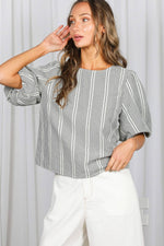 Bow Accent Feminine Plaid Blouse - Black