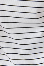 Boat Neck Ruffle Cap Sleeve Top - White/Black
