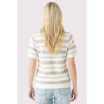 Short Sleeve Striped Sweater - Taupe