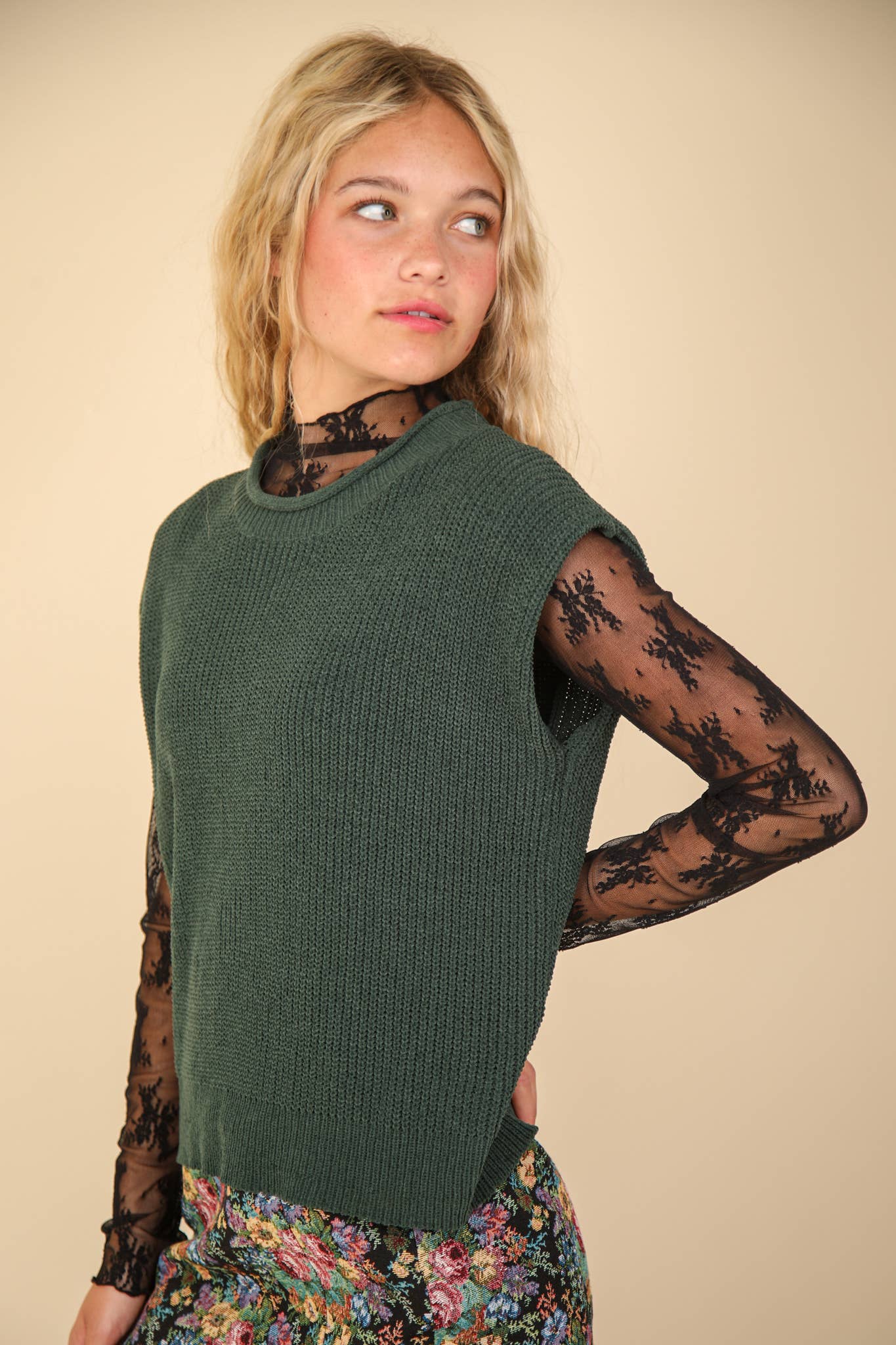 Lace Mock Neck Top