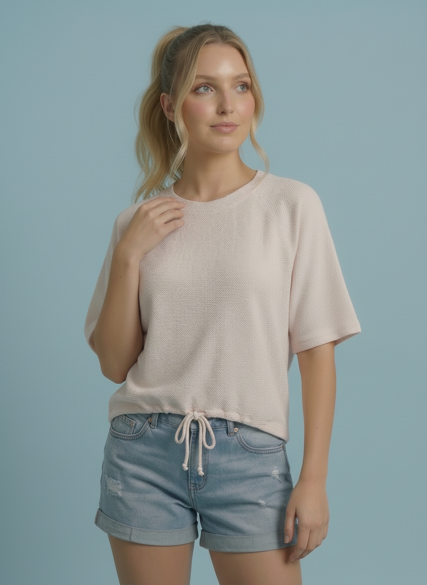 Cloudy Knit with Tie Waist - Cream