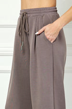 Wide-leg Pants With Drawstring Waist - Mocha
