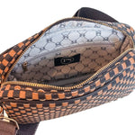 Woven Willow Camera Crossbody Bag: Brown