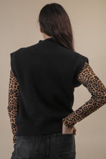 Soft Knit Sweater Vest Top - Black