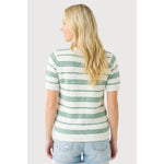Short Sleeve Striped Sweater - Jade