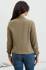 Olive 3/4 Ruched Sleeve Blazer