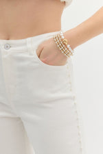 Pearl Accent Wide Leg Jeans