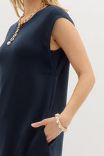 Caroline Sleeveless Midi Dress - Navy