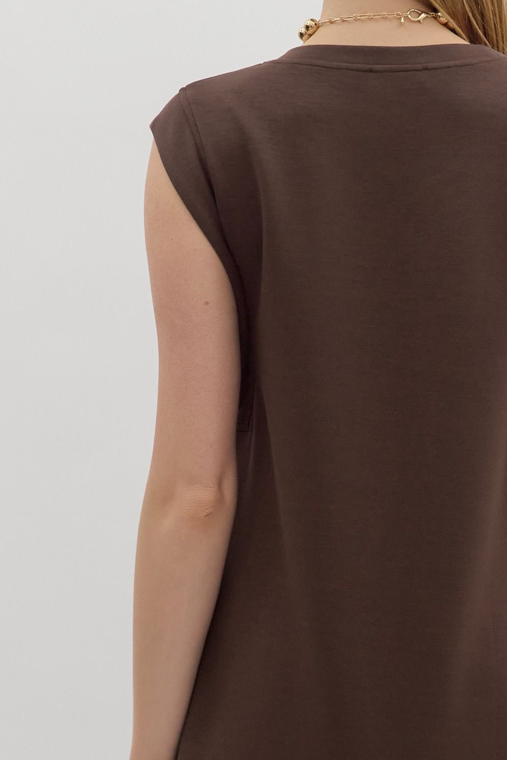 Caroline Sleeveless Midi Dress - Brown