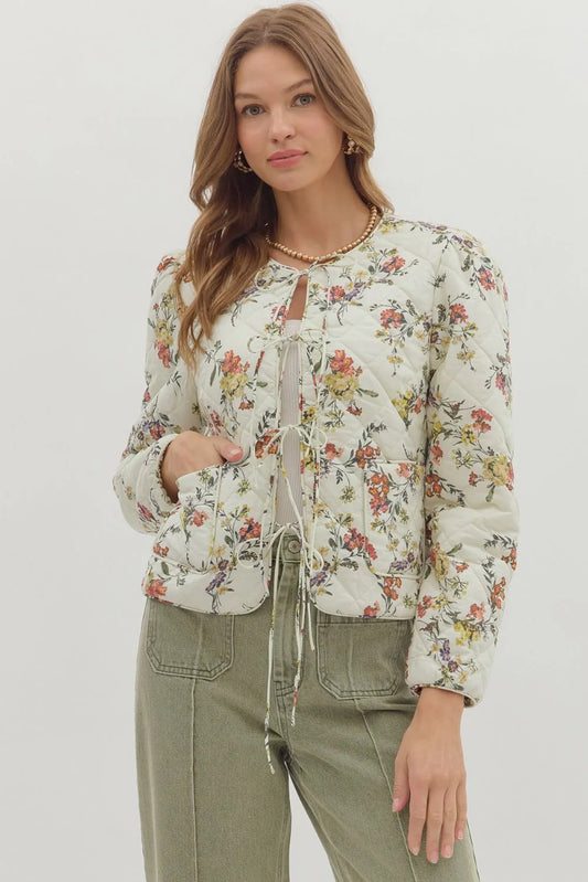 Floral Tie Jacket - FINAL SALE