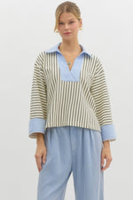 Striped Convertible Wide Long Sleeve