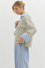 Striped Convertible Wide Long Sleeve