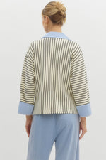 Striped Convertible Wide Long Sleeve