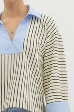 Striped Convertible Wide Long Sleeve