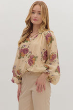 Floral Whispers Puff Long Sleeve - Ecru