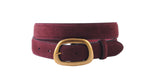 Suede Belt with Organic Shape Buckle Black