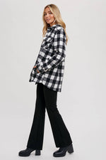 Buffalo Plaid Sherpa Lined Shacket - Black Plaid