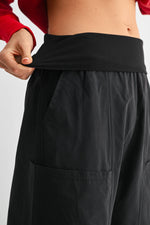 Voyager Wide Leg Cropped Pants - Black
