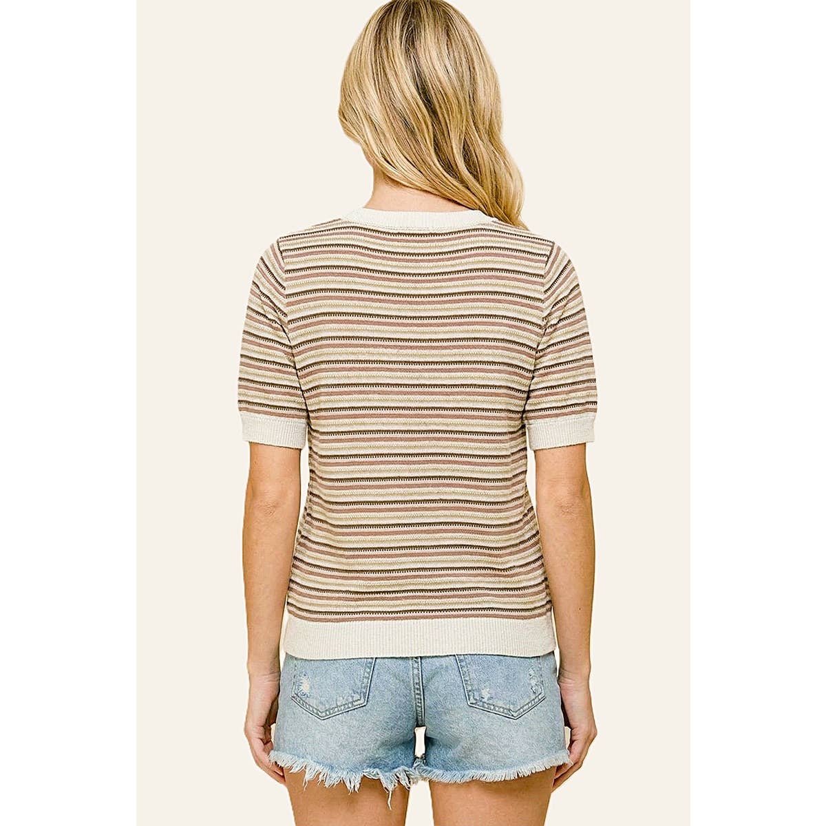 Multi Striped Sweater - Rust/Copper