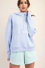 Modal Scuba Quarter Zip Hoodie - Frost