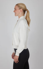 Scuba Button Down Bomber Jacket: SEASIDE SAND