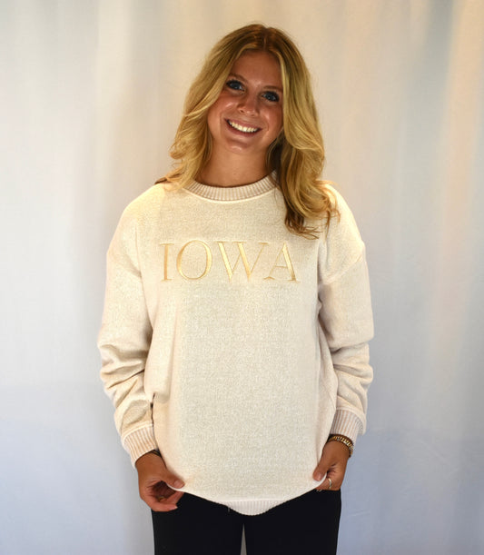 IOWA Embroidered Sweater-Sunflower