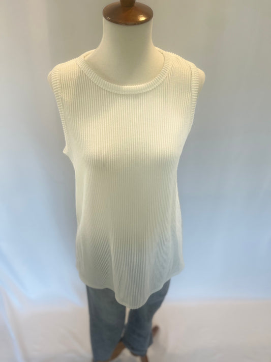 Ribbed Tank - White