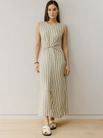 Jane Midi Dress - Cream/Olive