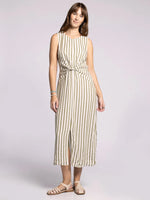 Jane Midi Dress - Cream/Olive