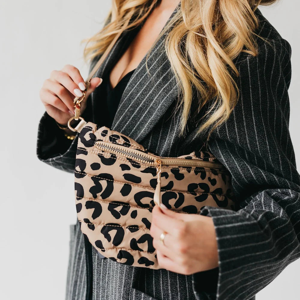 Jolie Puffer Belt Bag: Leopard