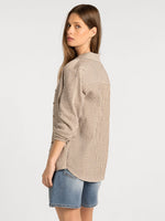 Navigator Top: Ivory Tan Plaid