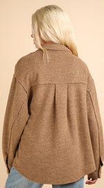 Oversized Cozy Button Down Shacket - Mocha