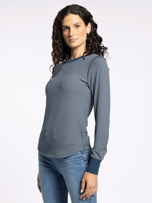 Stacy Long Sleeve - Navy Ivory