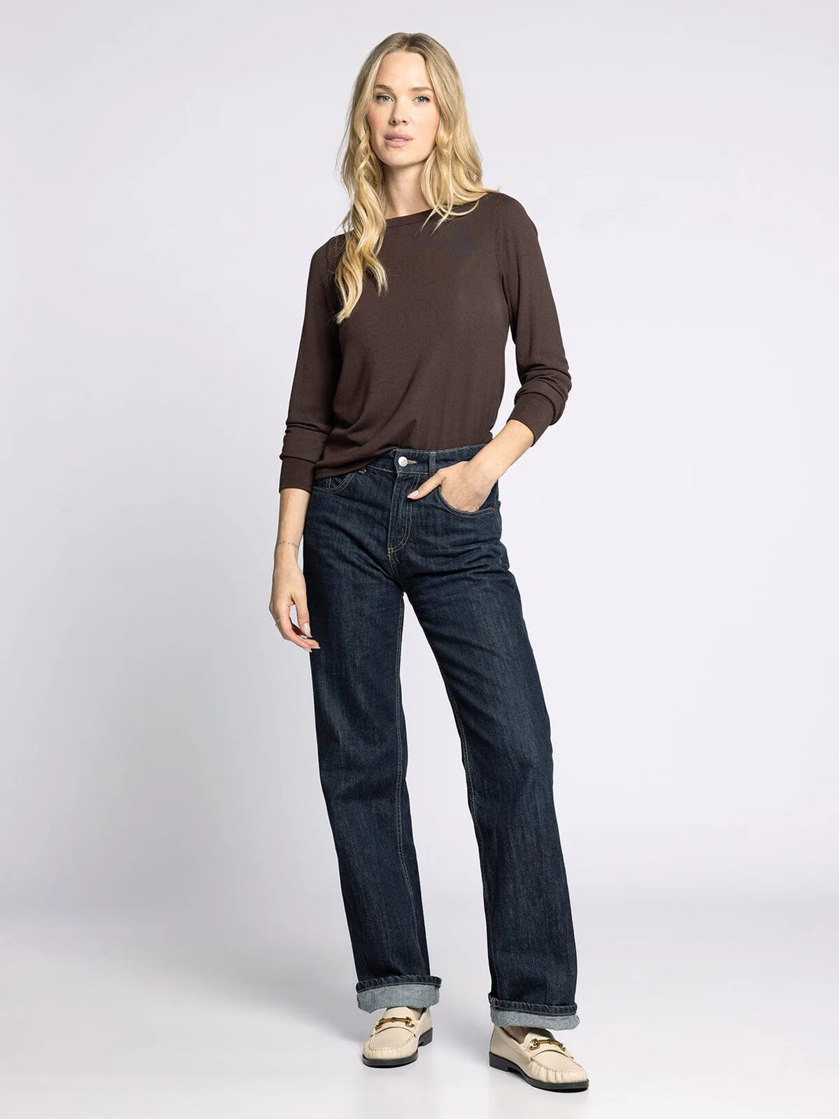 Stacy Long Sleeve - Coffee Bean