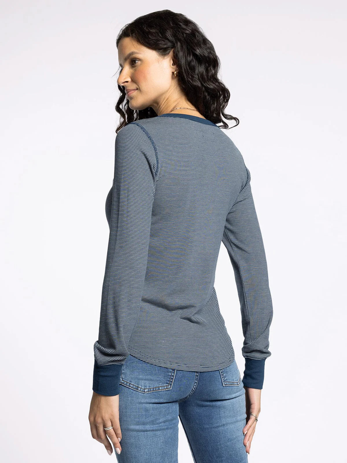 Stacy Long Sleeve - Navy Ivory