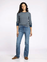 Stacy Long Sleeve - Navy Ivory